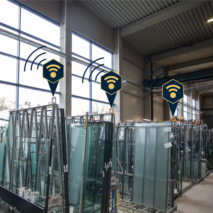 box-id_success-story_weha-therm_glass-transport-racks Glas-Transportgestelle in Halle mit digitaler Standorterfassung